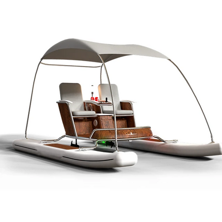 Ecocampor – bateau classique à moteur électrique de 13 pieds, Double coque, bateau de passager