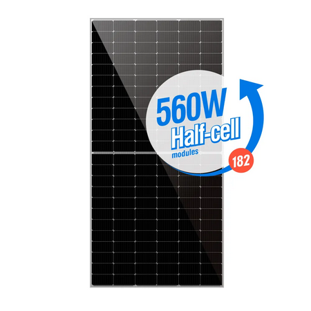 Panneau photovoltaïque monocristallin haute efficacité, système solaire, module photovoltaïque, demi-cellule, 550W, 560W, 182mm, 500W