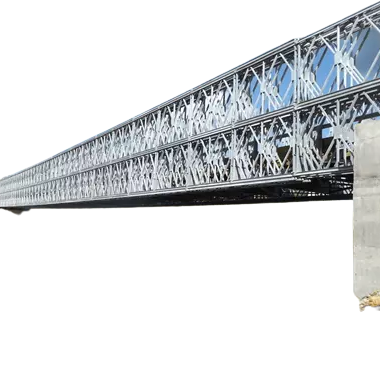 Modèle de pont Bailey en acier préfabriqué, panneau d'urgence temporaire, pont d'autoroute portable, pont Delta Truss, conçu modulaire