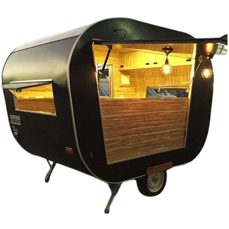 Remorque de distributeur de café mobile, remorque de bar de rue, restauration rapide, camion barbecue, chariot à hot-dog, camionnette à pizza