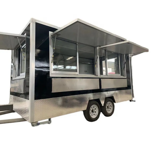 Camions de restauration rapide Remorque mobile, Van de distribution d'aliments, Crème glacée, Hot Dog, Pizza Snacks