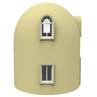 Maison préfabriquée ronde, paysage portable